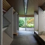 a building with a wood floor and a wood roof